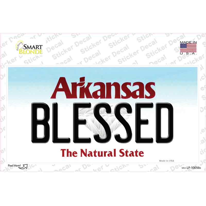 Blessed Arkansas Novelty Sticker Decal Small