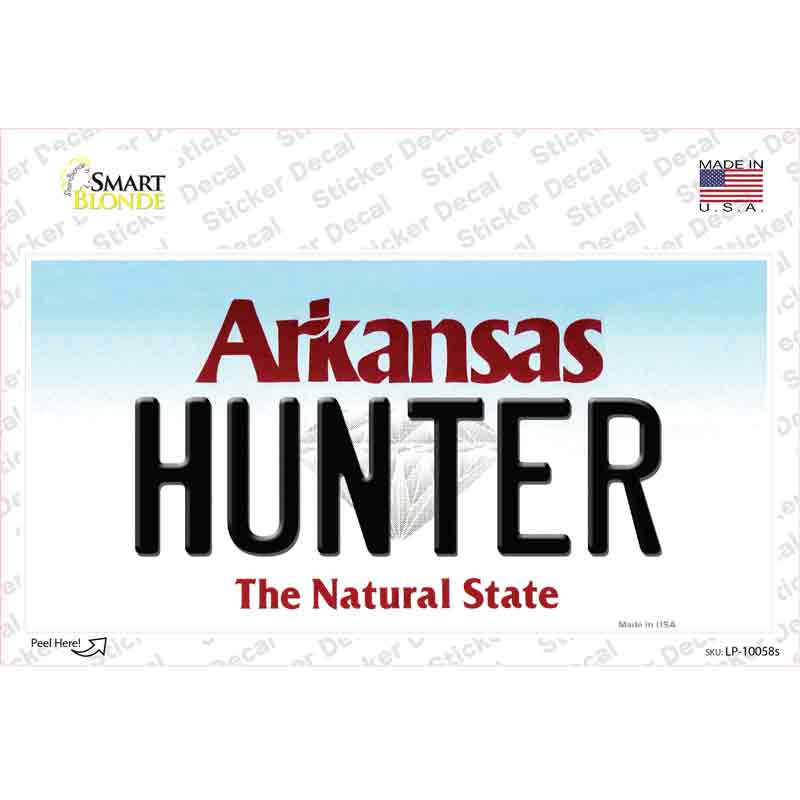 Hunter Arkansas Novelty Sticker Decal Small