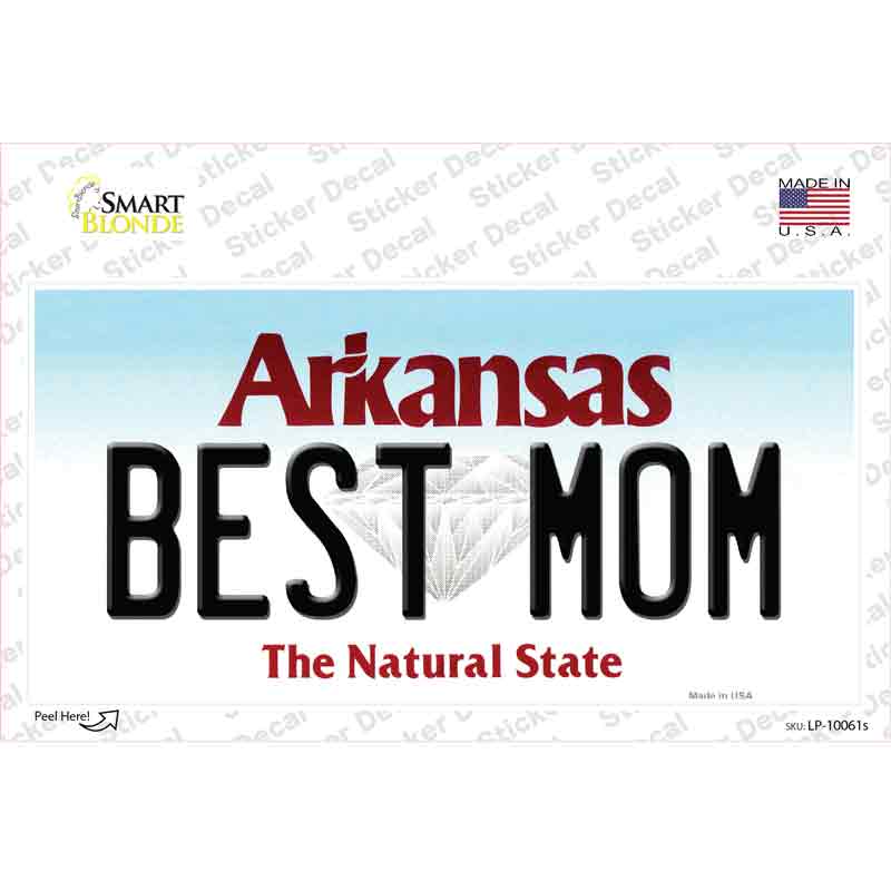 Best Mom Arkansas Novelty Sticker Decal Small