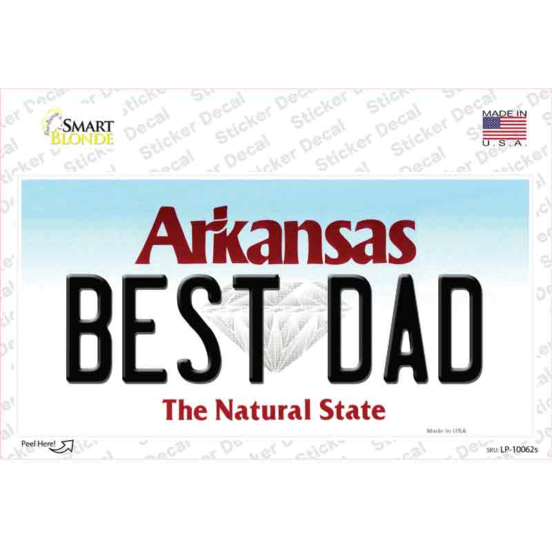 Best Dad Arkansas Novelty Sticker Decal Small