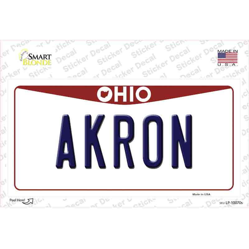 Akron Ohio Novelty Sticker Decal Small