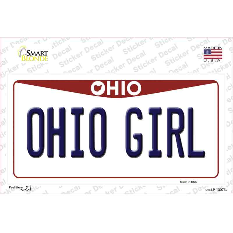 Ohio Girl Ohio Novelty Sticker Decal Small