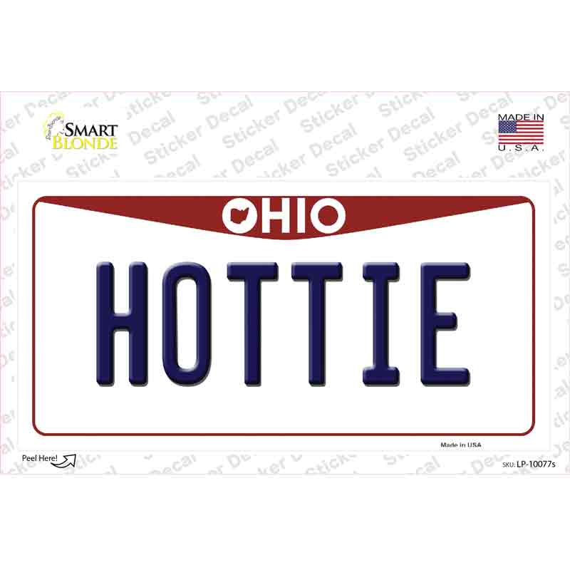 Hottie Ohio Novelty Sticker Decal Small