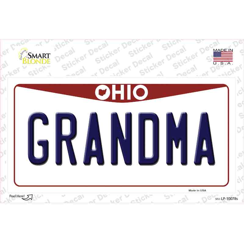 Grandma Ohio Novelty Sticker Decal Small