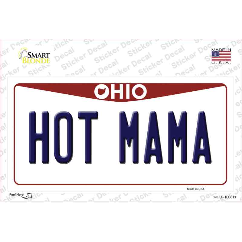 Hot Mama Ohio Novelty Sticker Decal Small