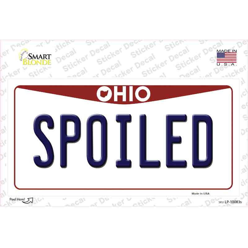 Spoiled Ohio Novelty Sticker Decal Small