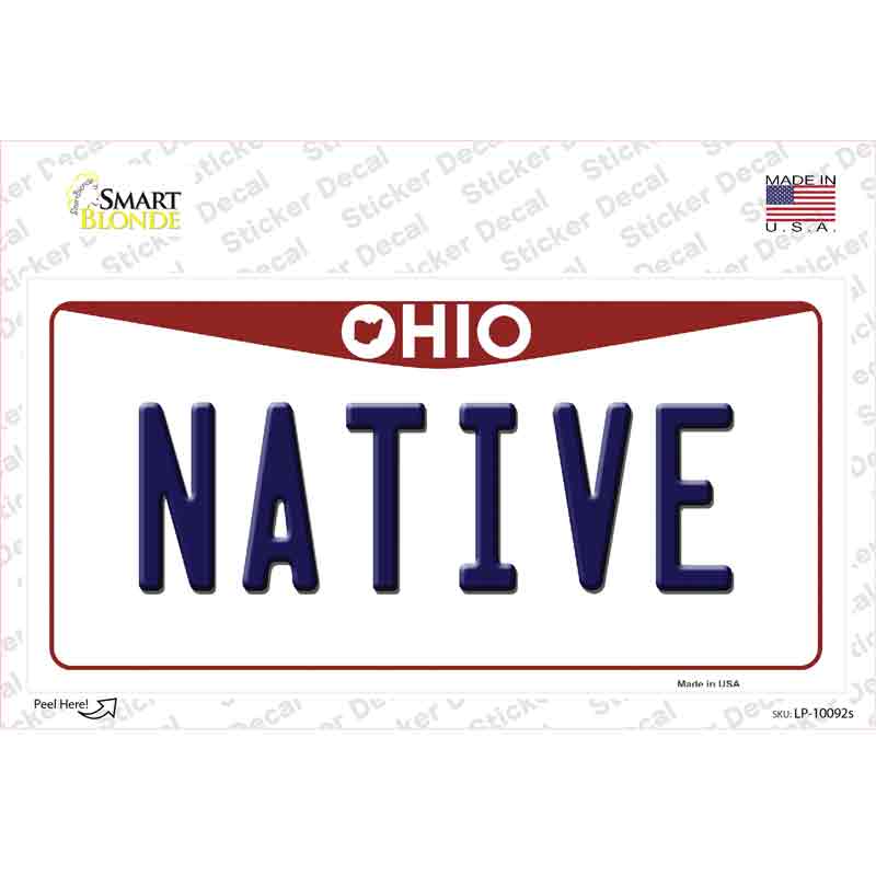 Native Ohio Novelty Sticker Decal Small