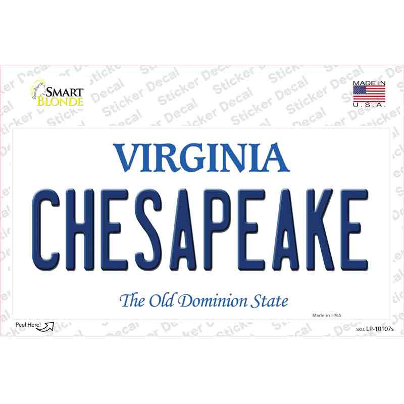 Chesapeake Virginia Novelty Sticker Decal Small