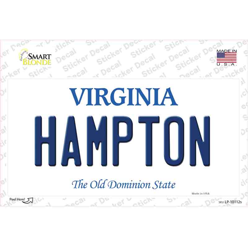 Hampton Virginia Novelty Sticker Decal Small