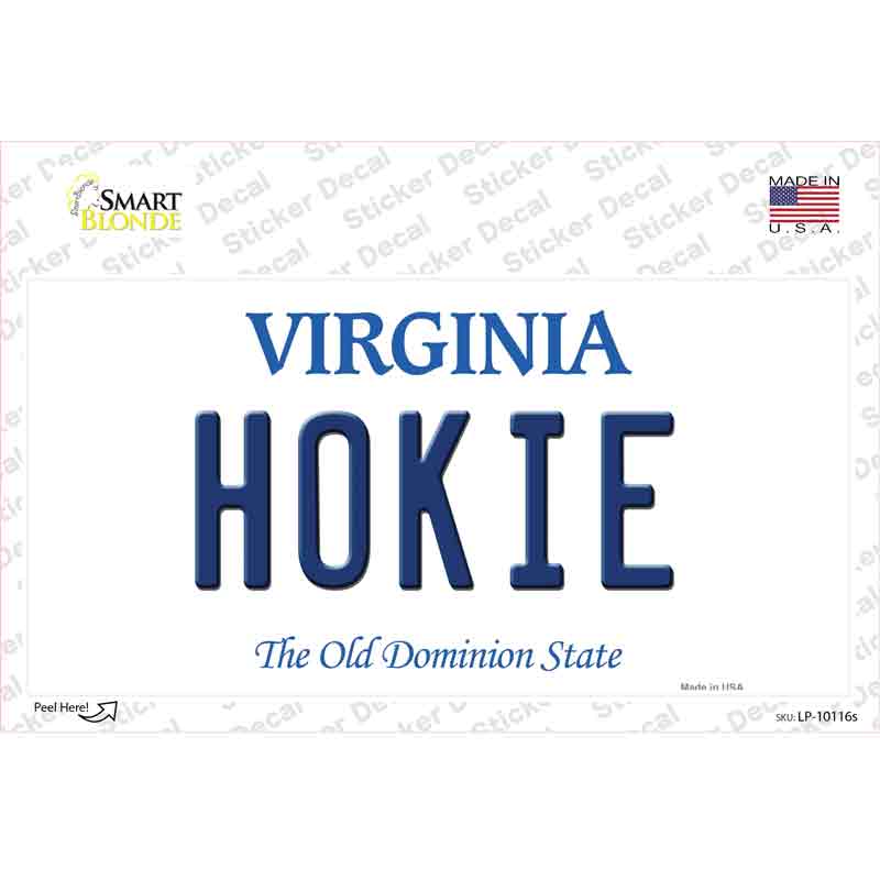 Hokie Virginia Novelty Sticker Decal Small