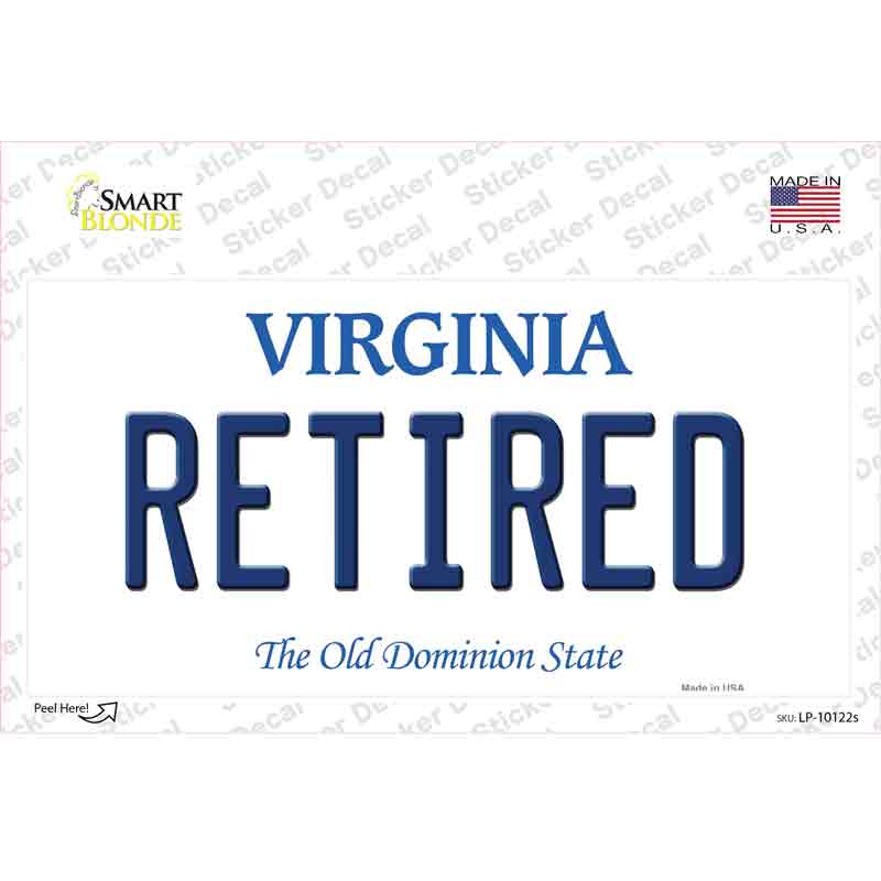 Retired Virginia Novelty Sticker Decal Small