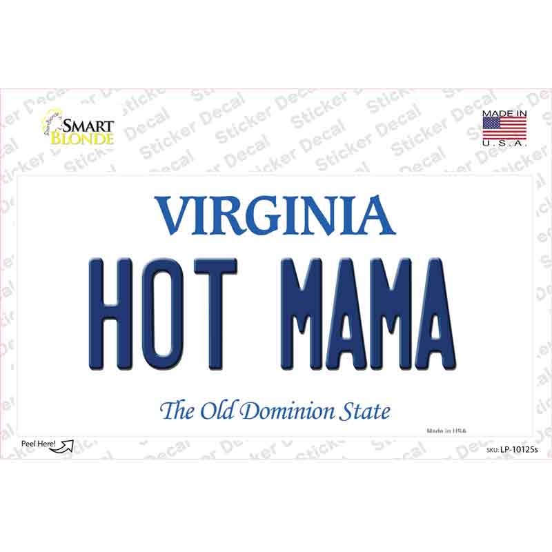 Hot Mama Virginia Novelty Sticker Decal Small