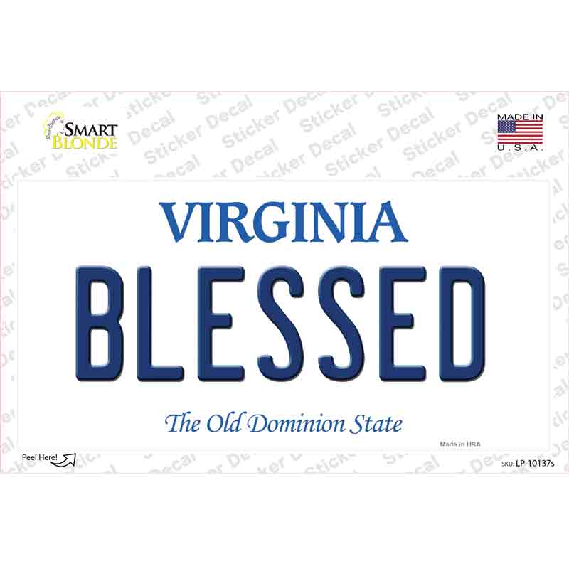 Blessed Virginia Novelty Sticker Decal Small