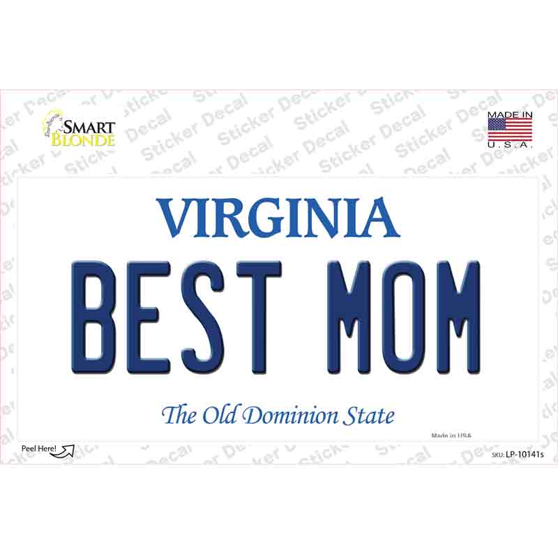 Best Mom Virginia Novelty Sticker Decal Small