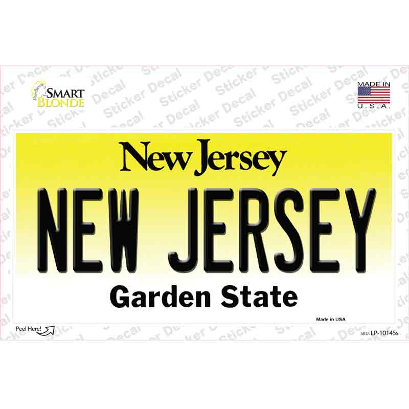 New Jersey Novelty Sticker Decal Small