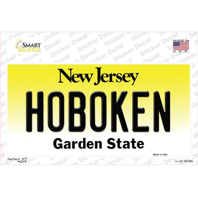 Hoboken New Jersey Novelty Sticker Decal Small