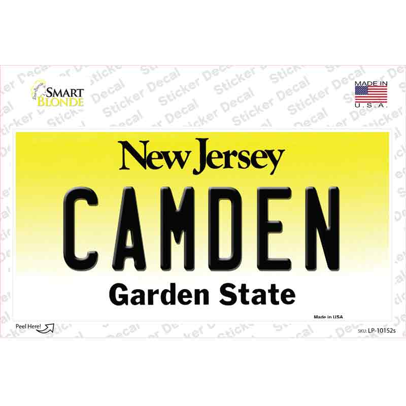 Camden New Jersey Novelty Sticker Decal Small