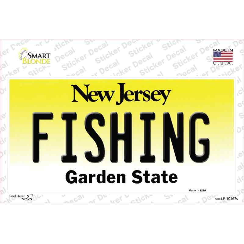 Fishing New Jersey Novelty Sticker Decal Small