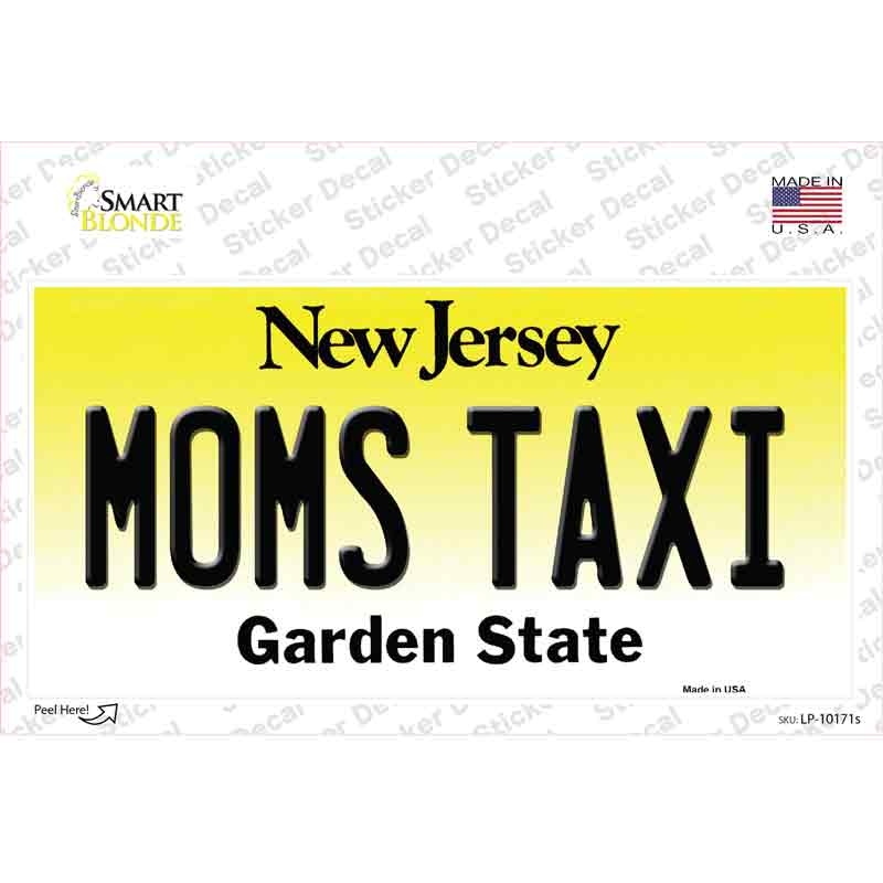 Moms Taxi New Jersey Novelty Sticker Decal Small