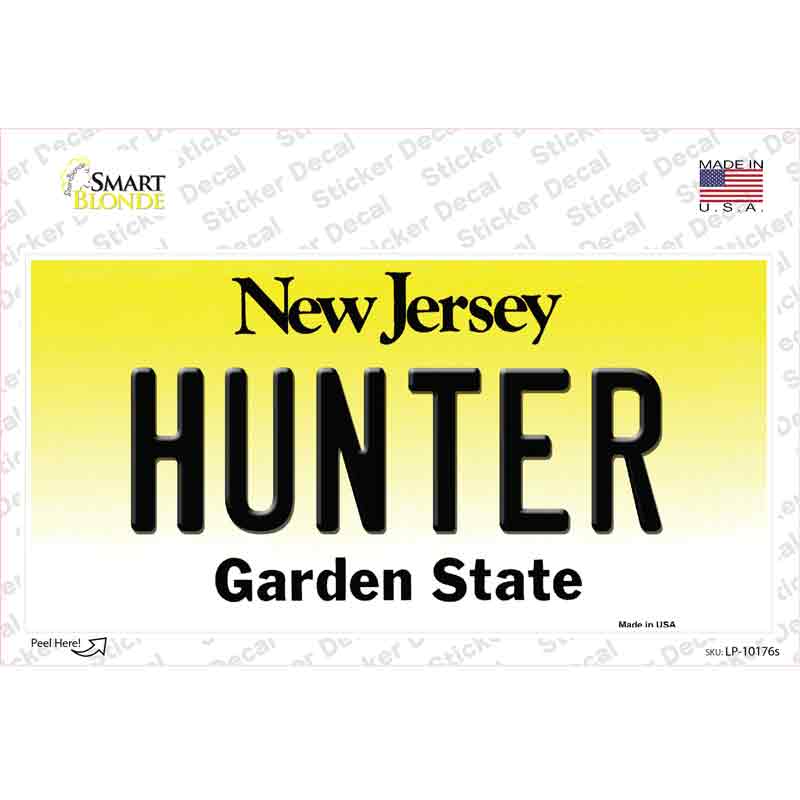 Hunter New Jersey Novelty Sticker Decal Small