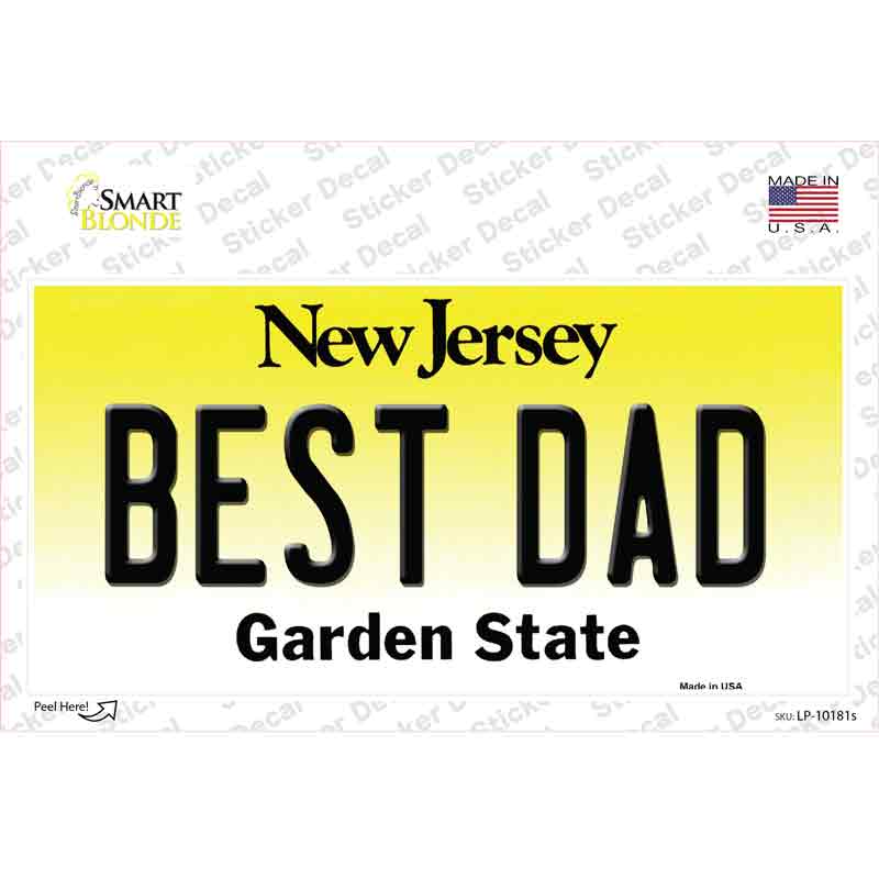 Best Dad New Jersey Novelty Sticker Decal Small