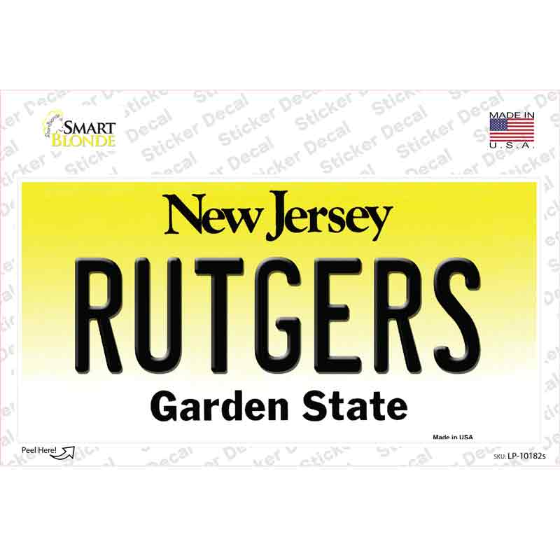 Rutgers New Jersey Novelty Sticker Decal Small