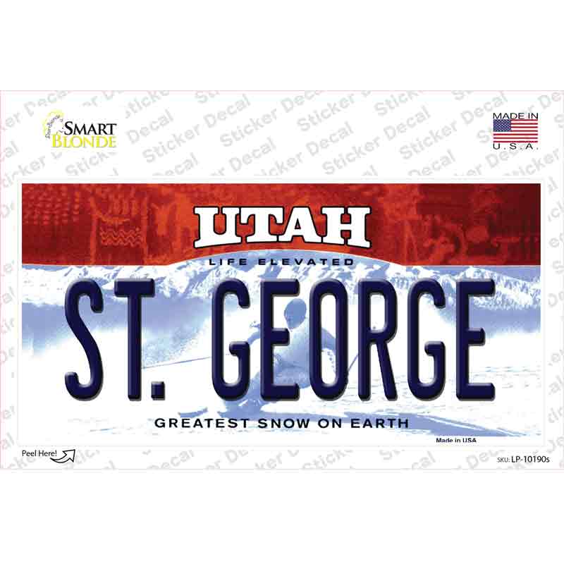 St George Utah Novelty Sticker Decal Small