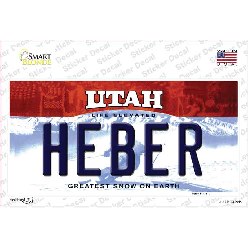 Heber Utah Novelty Sticker Decal Small