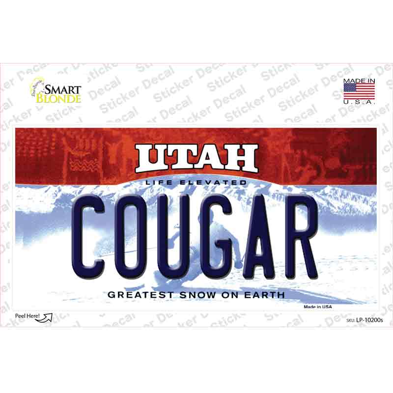 Cougar Utah Novelty Sticker Decal Small