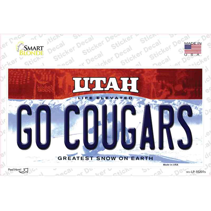 Go Cougars Utah Novelty Sticker Decal Small