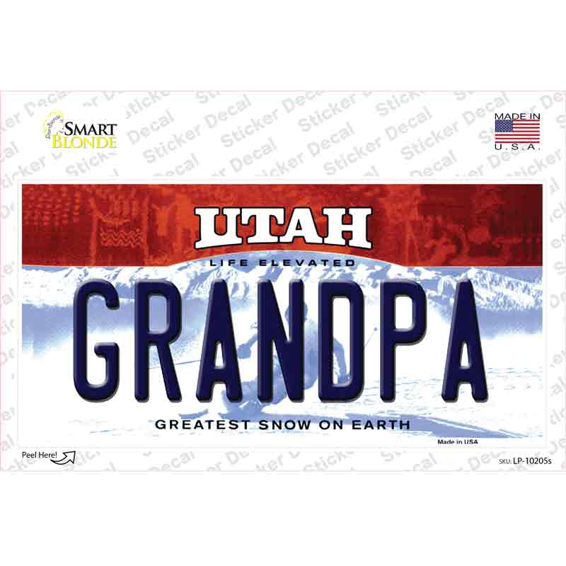 Grandpa Utah Novelty Sticker Decal Small