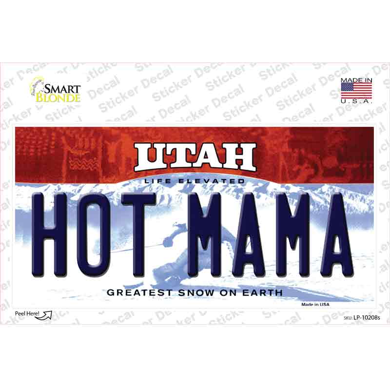 Hot Mama Utah Novelty Sticker Decal Small