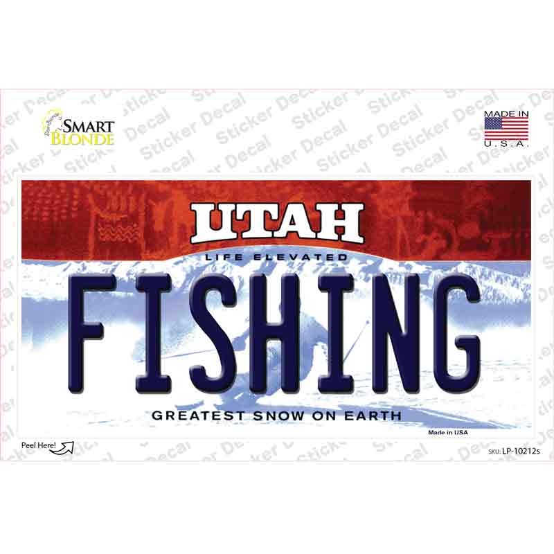 Fishing Utah Novelty Sticker Decal Small