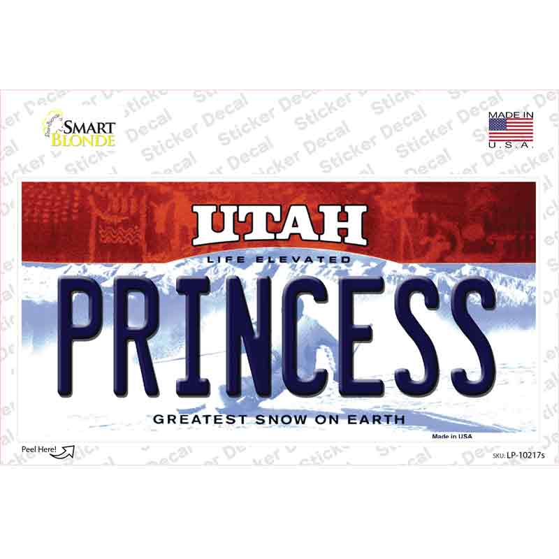 Princess Utah Novelty Sticker Decal Small