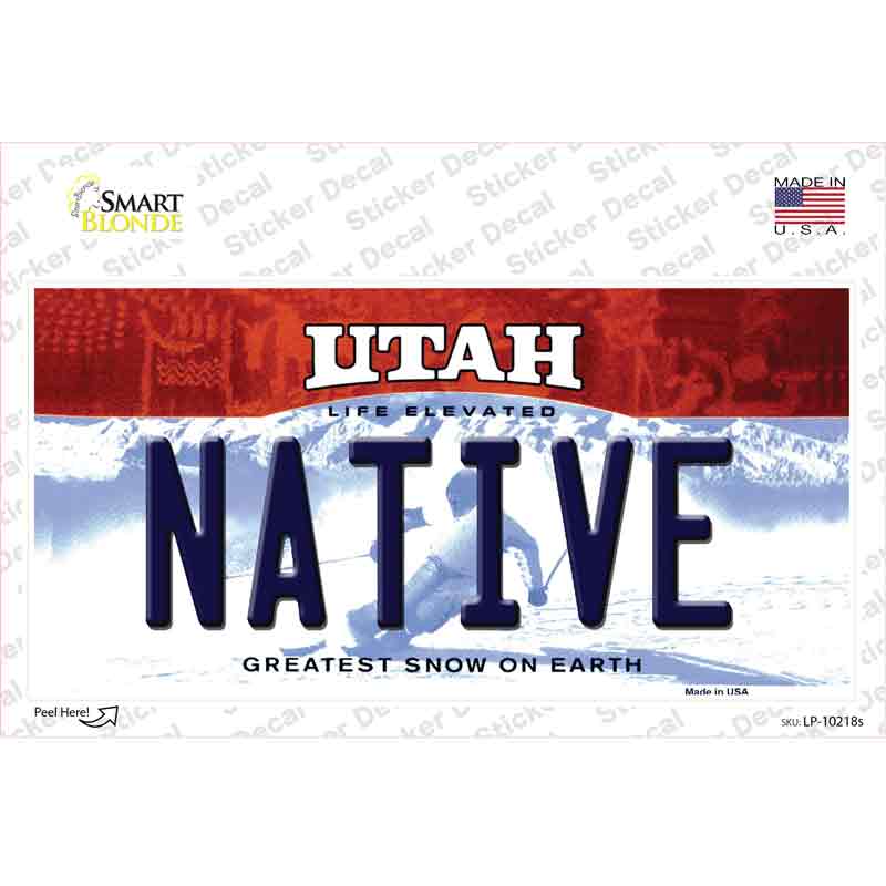 Native Utah Novelty Sticker Decal Small