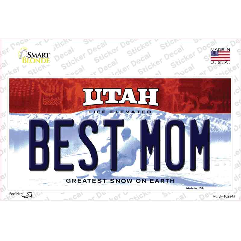 Best Mom Utah Novelty Sticker Decal Small