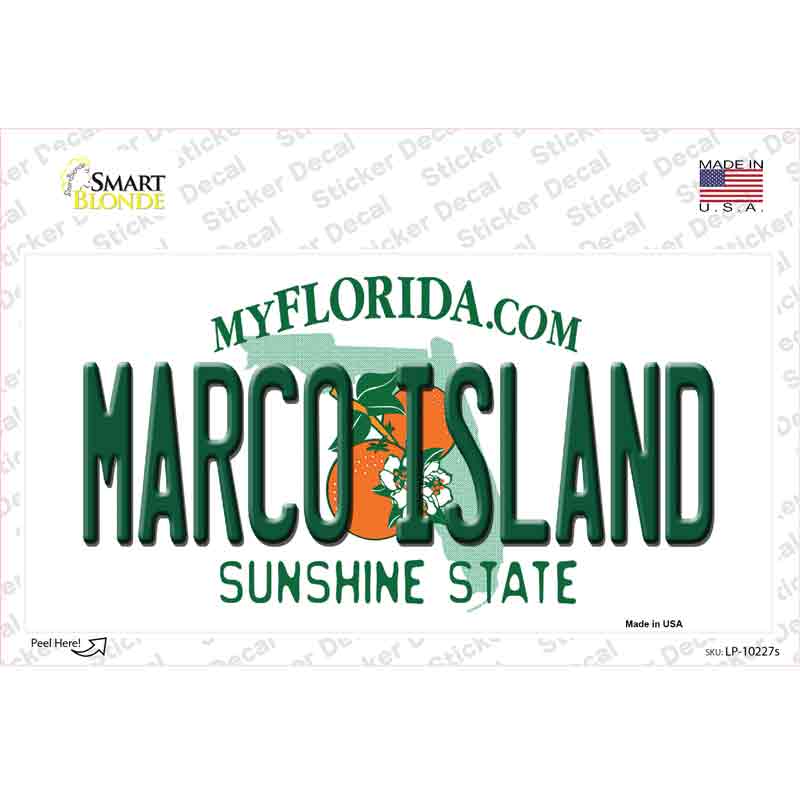 Marco Island Florida Novelty Sticker Decal Small