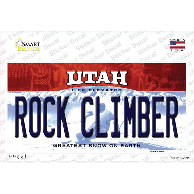 Rock Climber Utah Novelty Sticker Decal Small