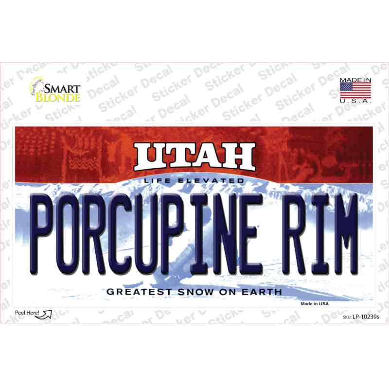 Porcupine Rim Utah Novelty Sticker Decal Small