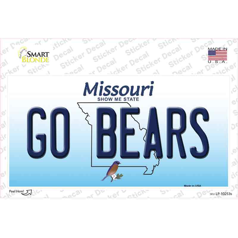 Go Bears Missouri Novelty Sticker Decal Small