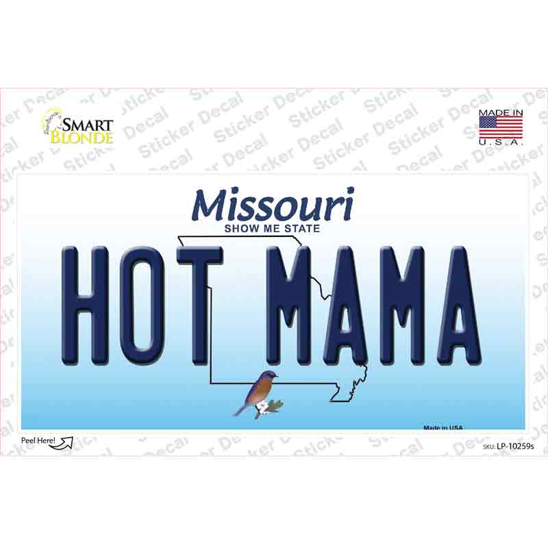 Hot Mama Missouri Novelty Sticker Decal Small