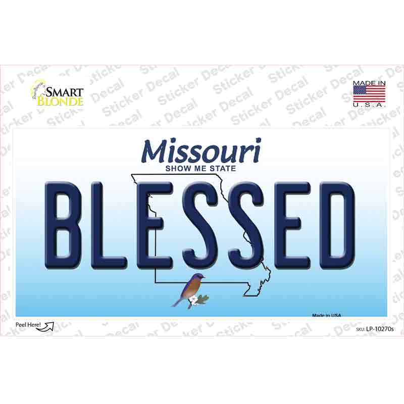 Blessed Missouri Novelty Sticker Decal Small