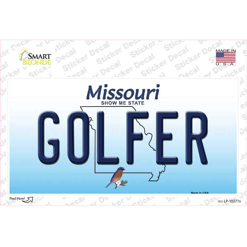 Golfer Missouri Novelty Sticker Decal Small