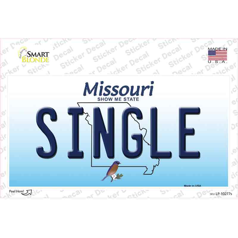 Single Missouri Novelty Sticker Decal Small