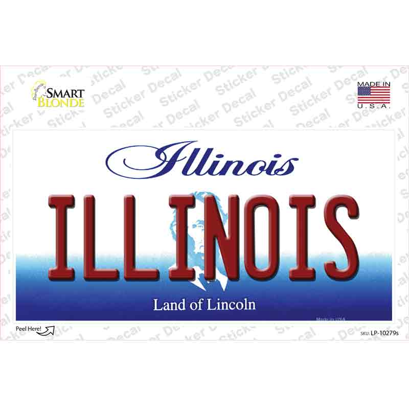 Illinois Novelty Sticker Decal Small