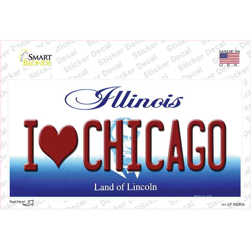 I Love Chicago Illinois Novelty Sticker Decal Small