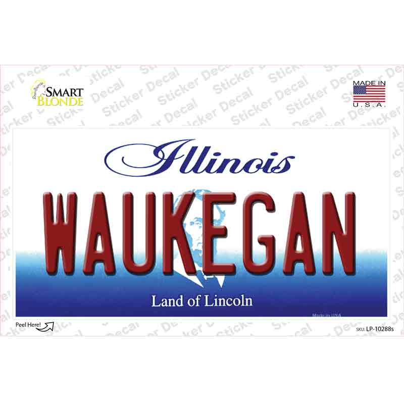 Waukegan Illinois Novelty Sticker Decal Small