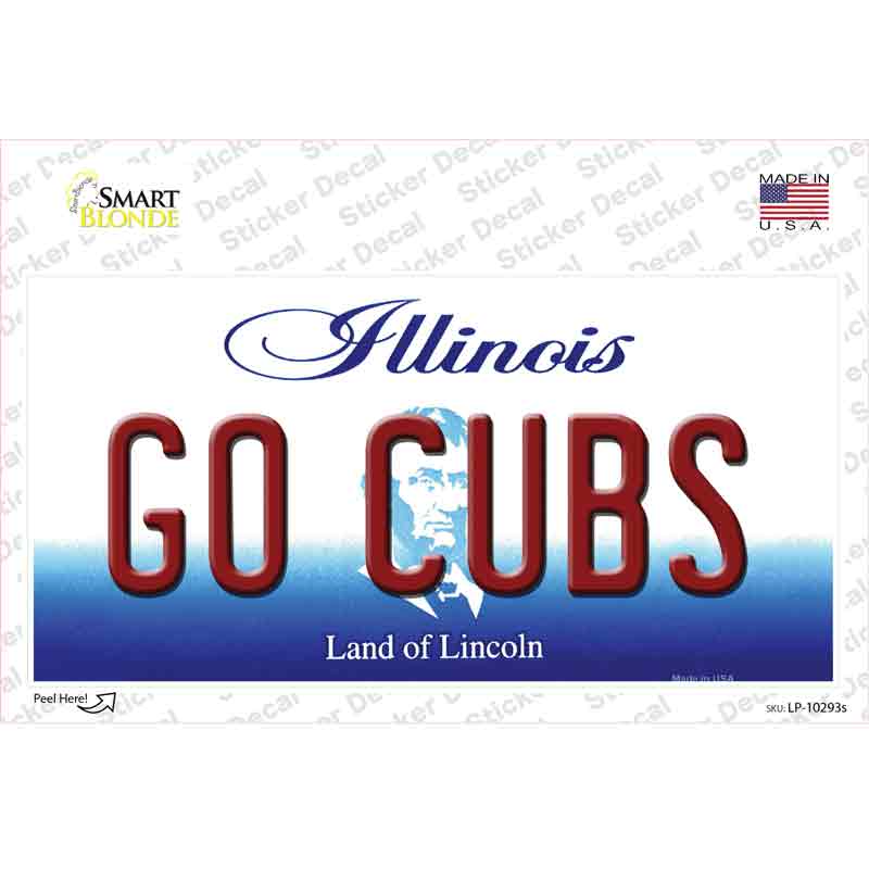 Go Cubs Illinois Novelty Sticker Decal Small