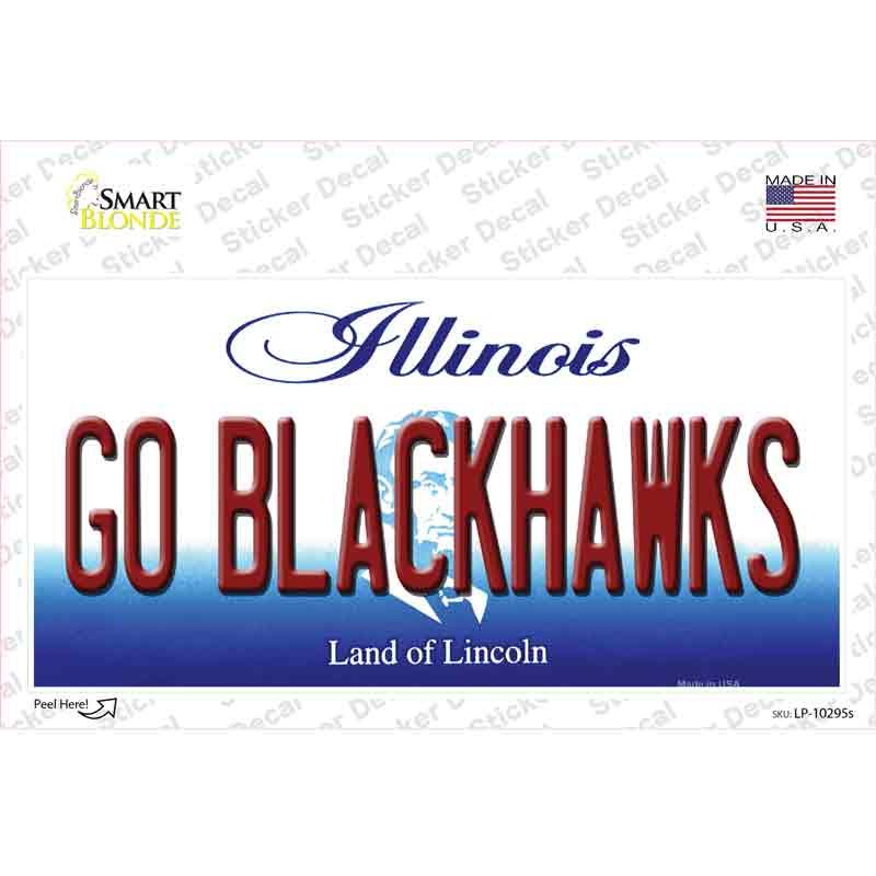 Go Blackhawks Illinois Novelty Sticker Decal Small