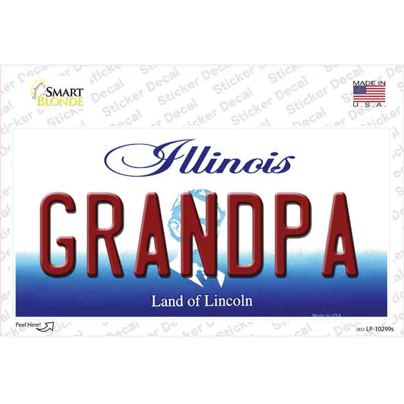 Grandpa Illinois Novelty Sticker Decal Small